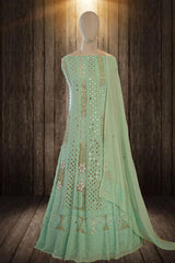 Sea Green Chikankari Anarkali