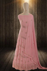 Pink Georgette Kamdani Anarkali