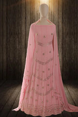 Pink Georgette Kamdani Anarkali