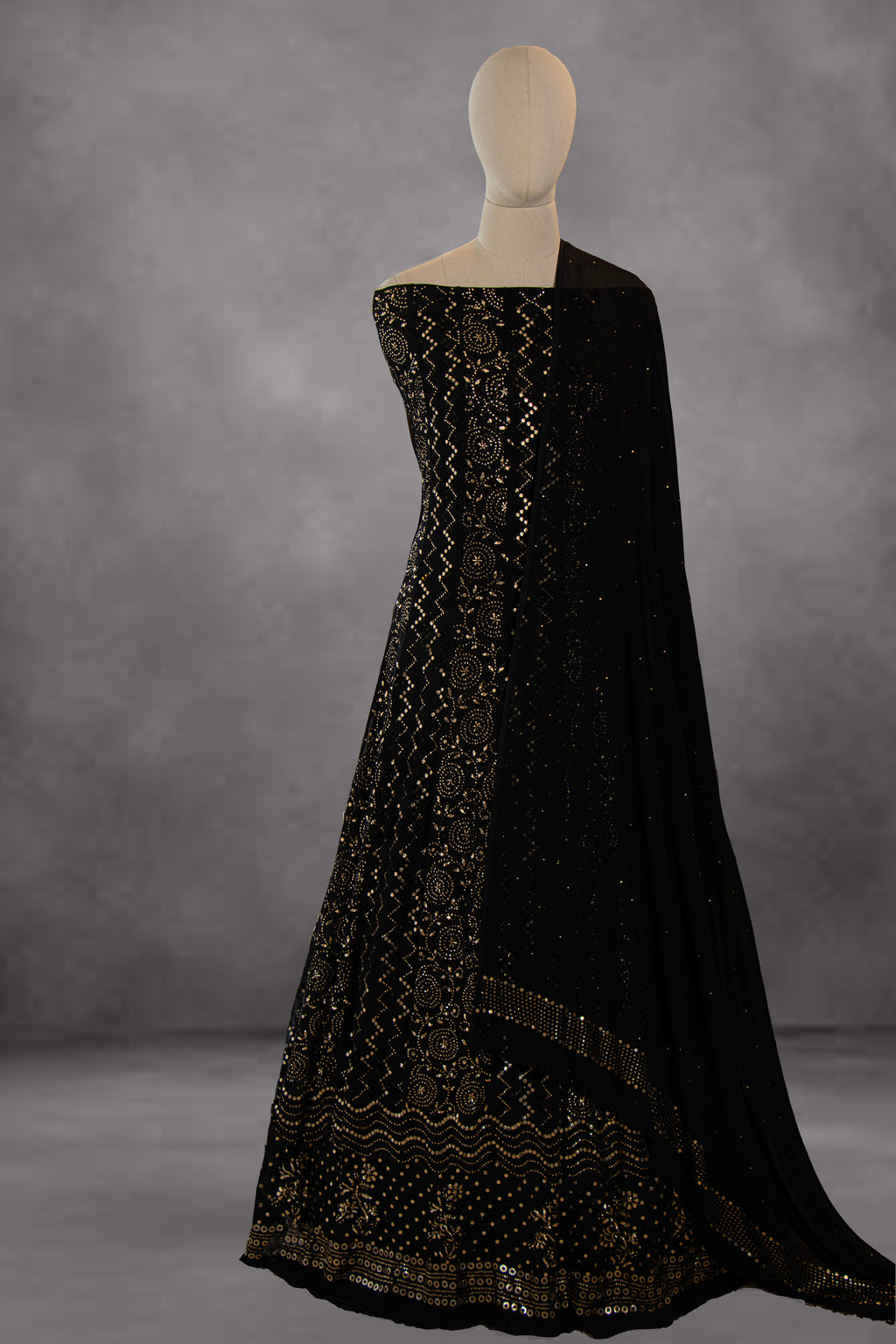 Black Kamdani Pitta Aanarkali – Manjini