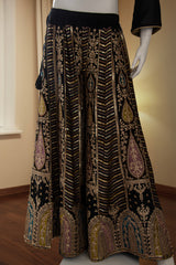 Black Chinnon Sharara Suit