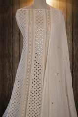 White Georgette Chikankari Anarkali
