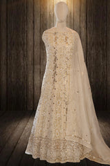 Ivory Organza Silk Anarkali