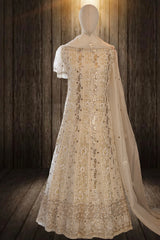 Ivory Organza Silk Anarkali