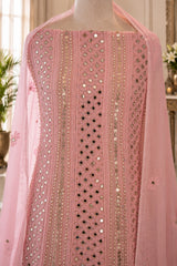 Pink Georgette Chikankari Anarkali