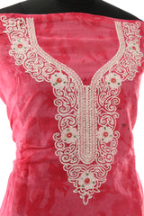 Pink Organdy Embroidered Suit